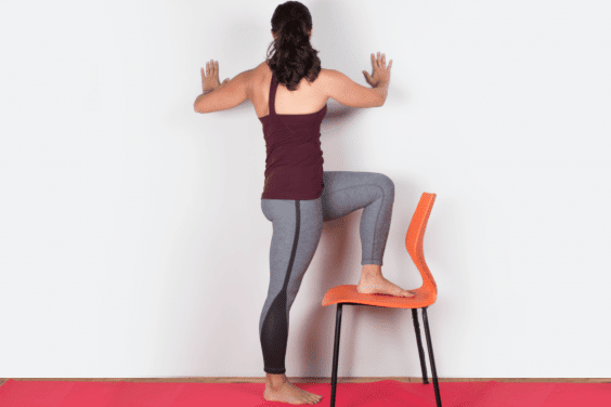 yoga poses for sciatica pain Standing Wall Twist
